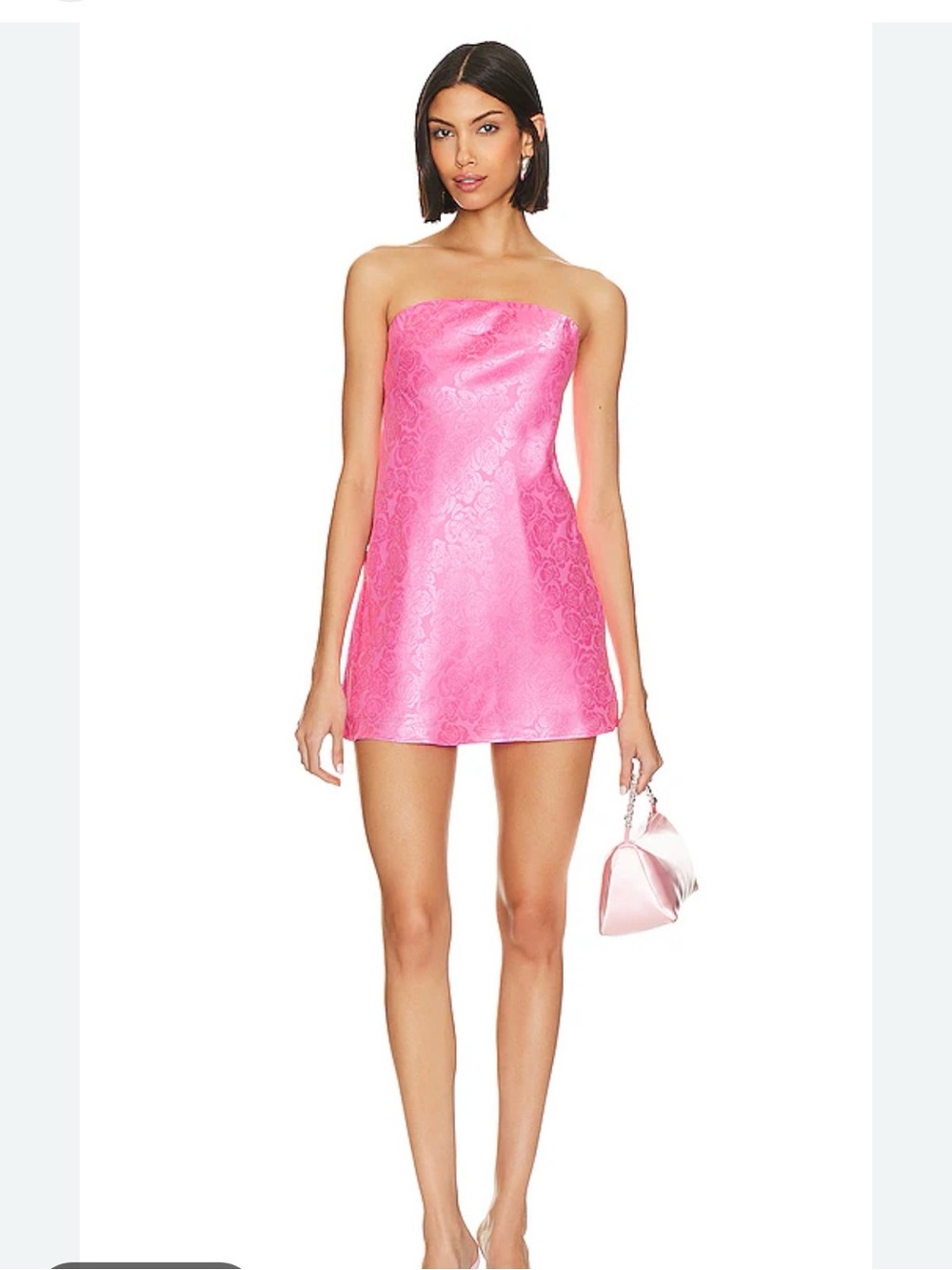 Taylor Tube Mini Dress by Show Me Your Mumu - Bright Rose Pink Satin